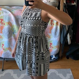 Black and White Patterned Dress